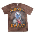 DELTA PRO WEIGHT Mens Brown Tie Dye Turkey Graphic T-Shirt M Short Sleeve Crew