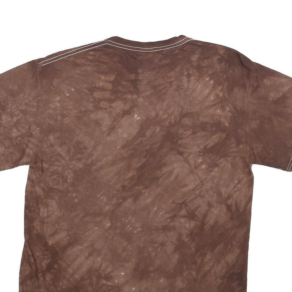 DELTA PRO WEIGHT Mens Brown Tie Dye Turkey Graphic T-Shirt M Short Sleeve Crew
