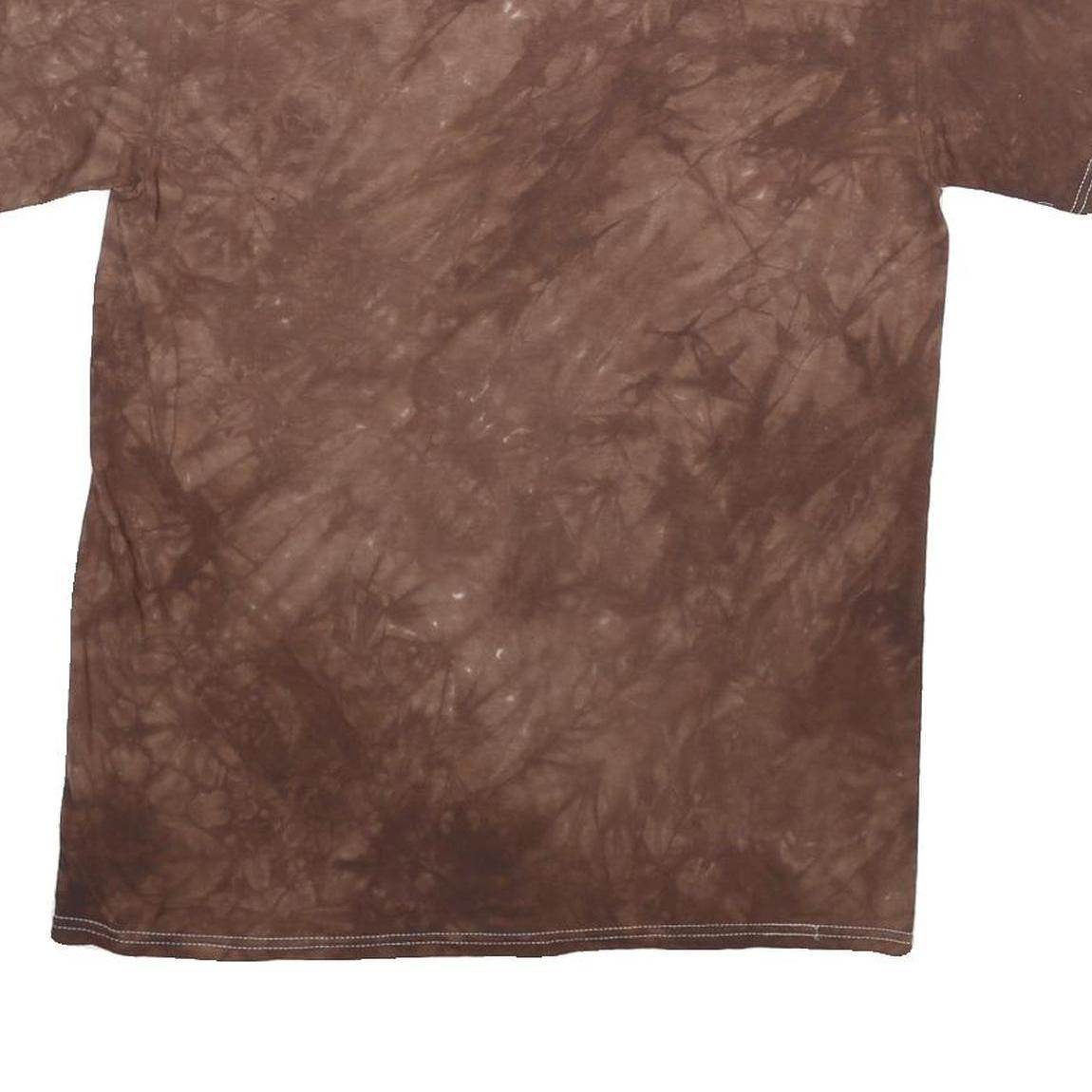 DELTA PRO WEIGHT Mens Brown Tie Dye Turkey Graphic T-Shirt M Short Sleeve Crew