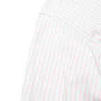 LACOSTE Mens White & Pink Stripe Shirt L Cotton Long Sleeve Button Down Collar