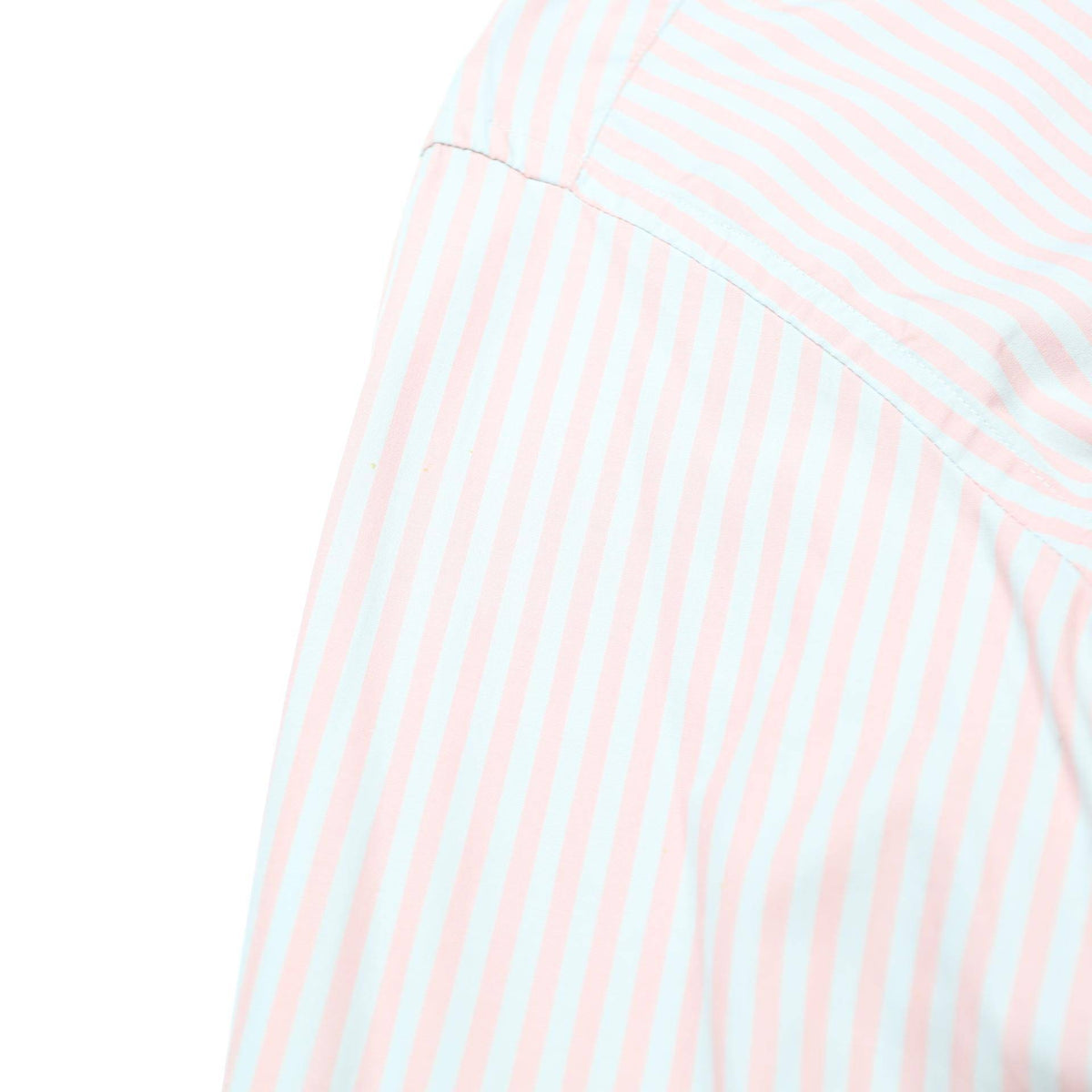LACOSTE Mens White & Pink Stripe Shirt L Cotton Long Sleeve Button Down Collar