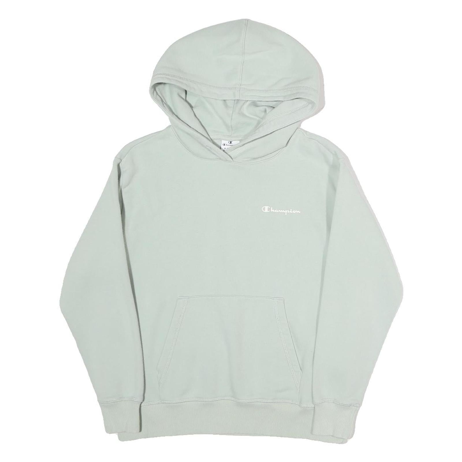 CHAMPION Womens Pale Green Hoodie XS Soft Cotton Blend Pullover Casual