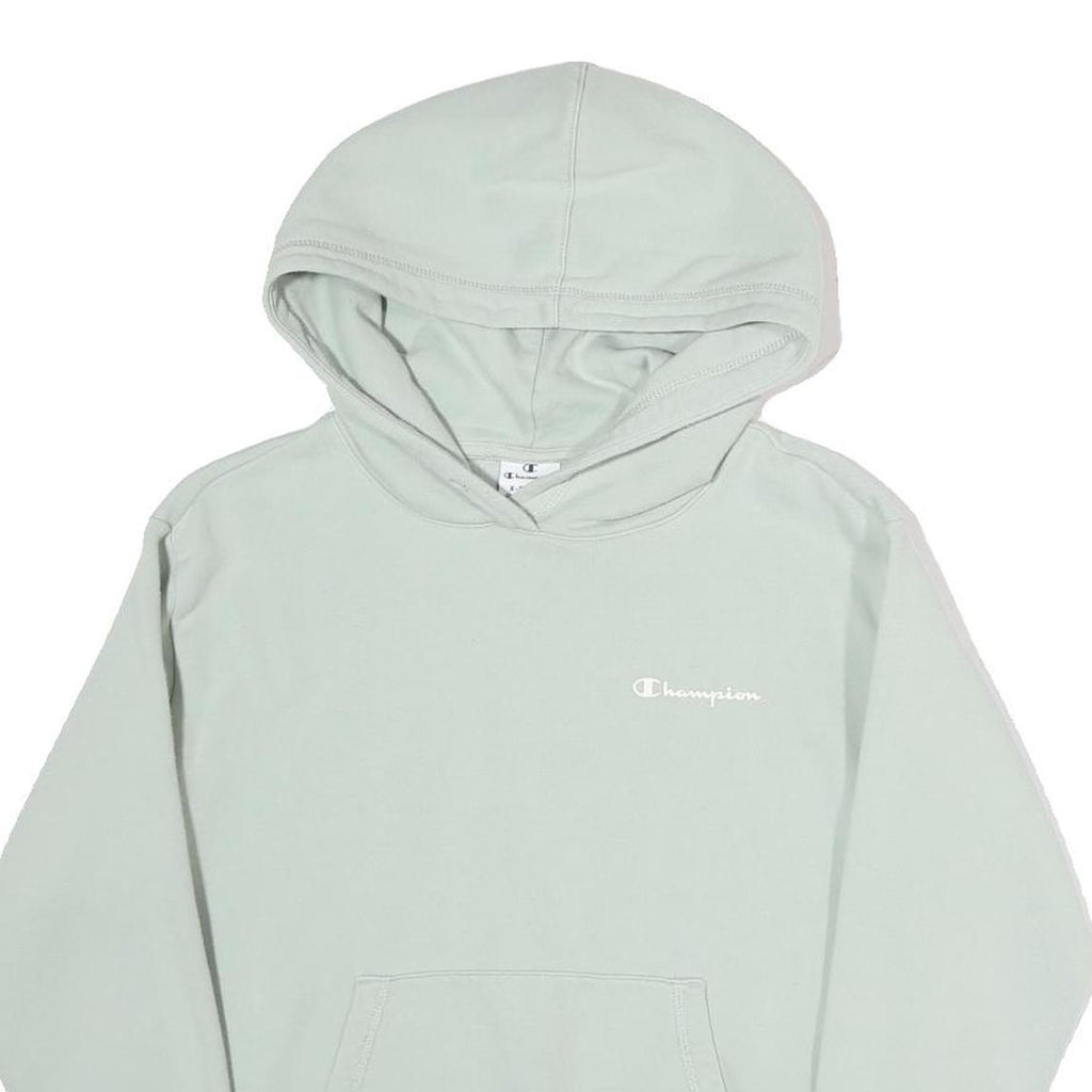 CHAMPION Womens Pale Green Hoodie XS Soft Cotton Blend Pullover Casual