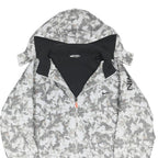 NIKE Mens White Grey Pixel Camo Outdoor Jacket XL Polyester Blend Zip Hooded