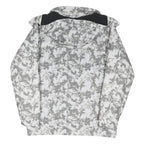 NIKE Mens White Grey Pixel Camo Outdoor Jacket XL Polyester Blend Zip Hooded
