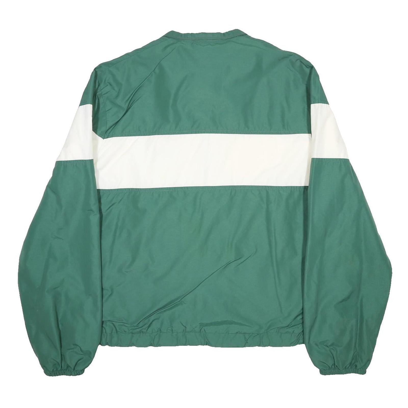 CHAMPION Mens Green & White UVM Logo Outdoor Nylon Colourblock Jacket XL Zip
