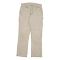 CARHARTT Mens Jeans Beige Relaxed Straight Denim Medium W30 L29 Workwear Durable