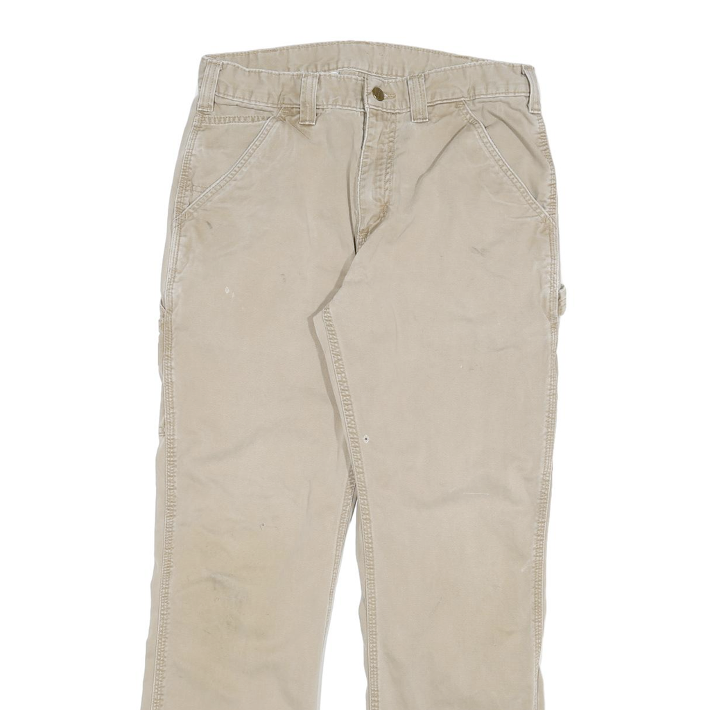 CARHARTT Mens Jeans Beige Relaxed Straight Denim Medium W30 L29 Workwear Durable