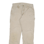 CARHARTT Mens Jeans Beige Relaxed Straight Denim Medium W30 L29 Workwear Durable