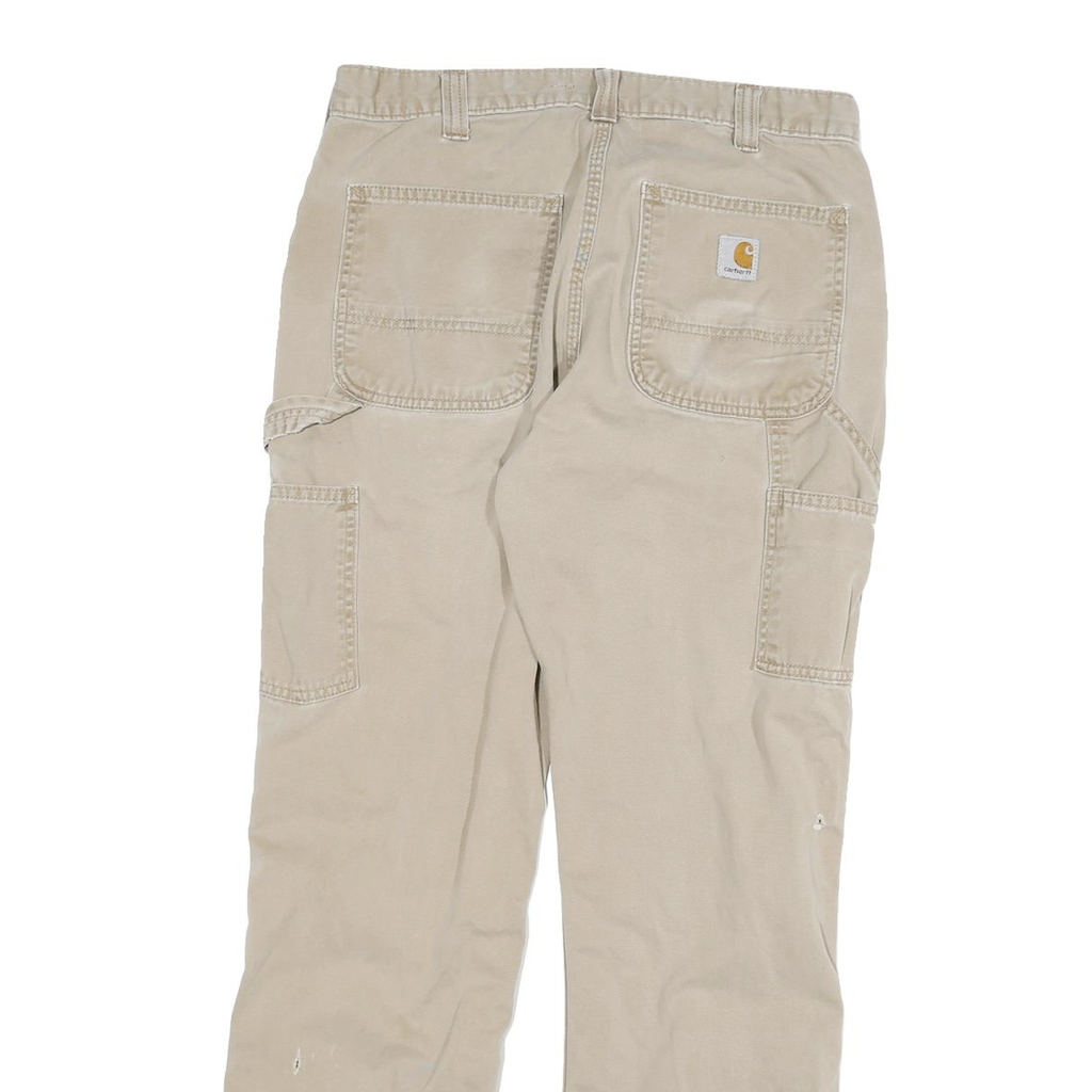 CARHARTT Mens Jeans Beige Relaxed Straight Denim Medium W30 L29 Workwear Durable