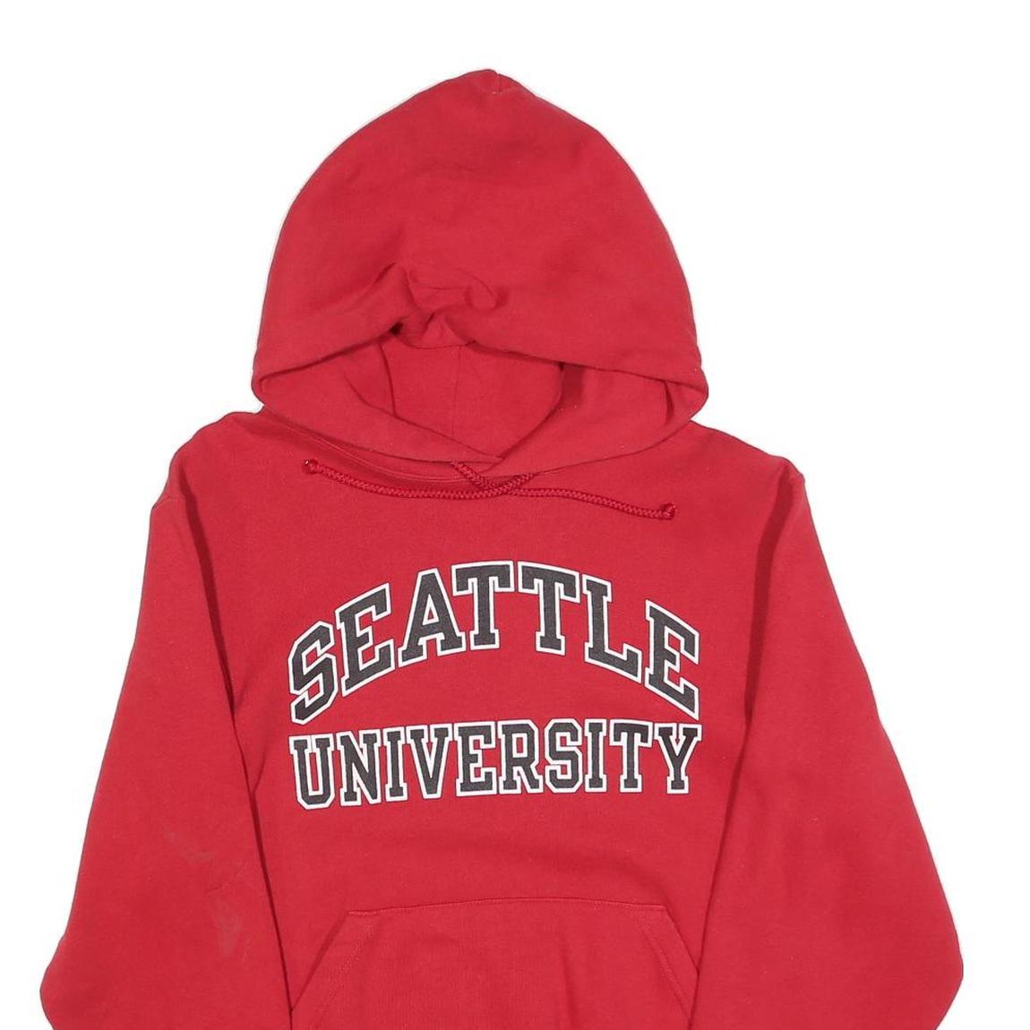 SEATTLE SAEHAWKS Mens Red Hoodie S Seattle University Printed Pullover