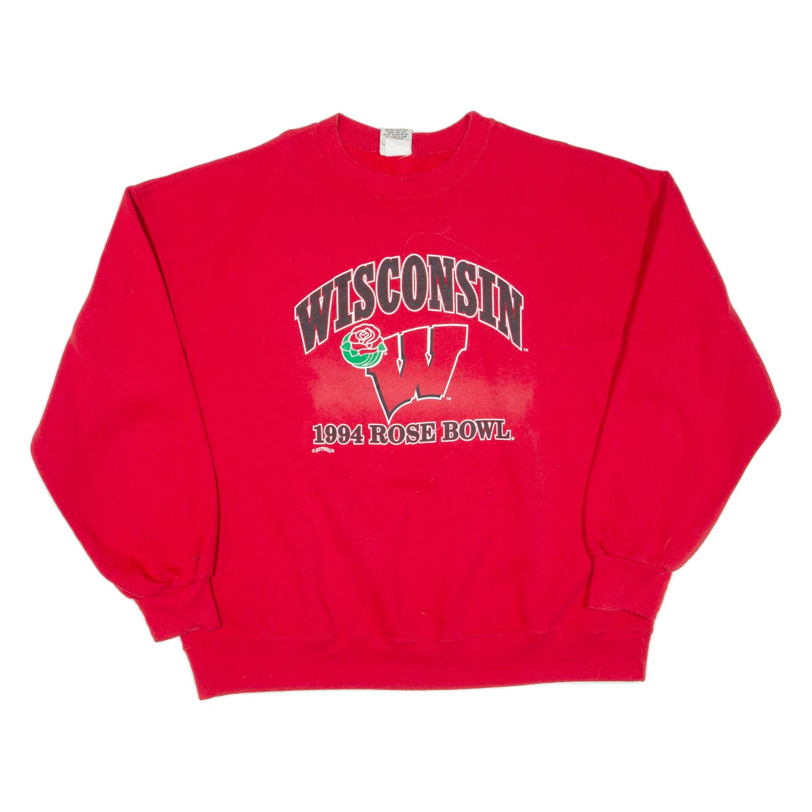 NUTMEG Wisconsin 1994 Rose Bowl Mens Sweatshirt Red 90s USA XL