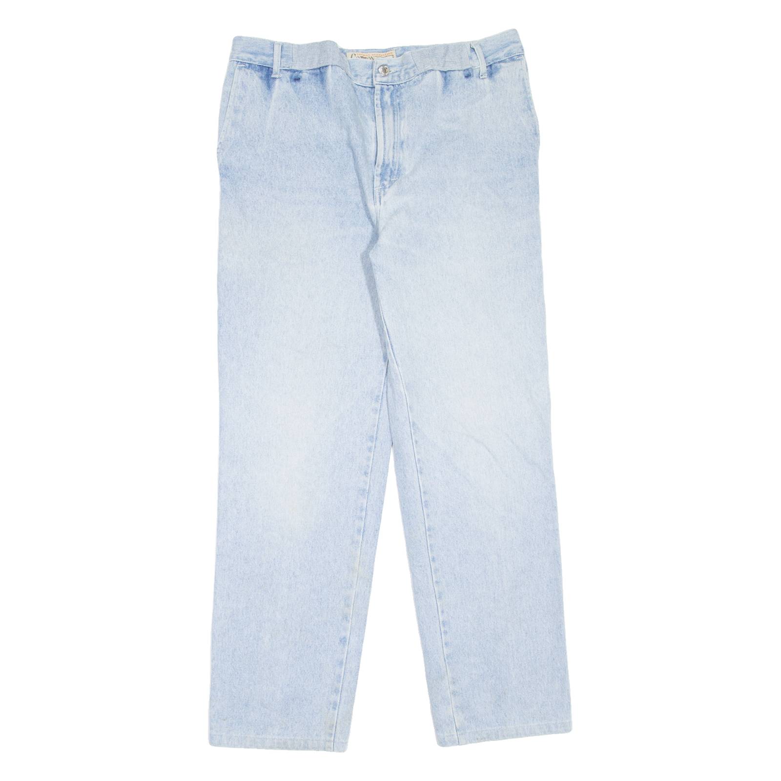 COTTON ART Womens Jeans Blue Relaxed Tapered 90s Stone Wash W34 L29