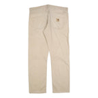 CARHARTT Mens Relaxed Beige Cotton Blend Trousers W38 L31 Casual Workwear