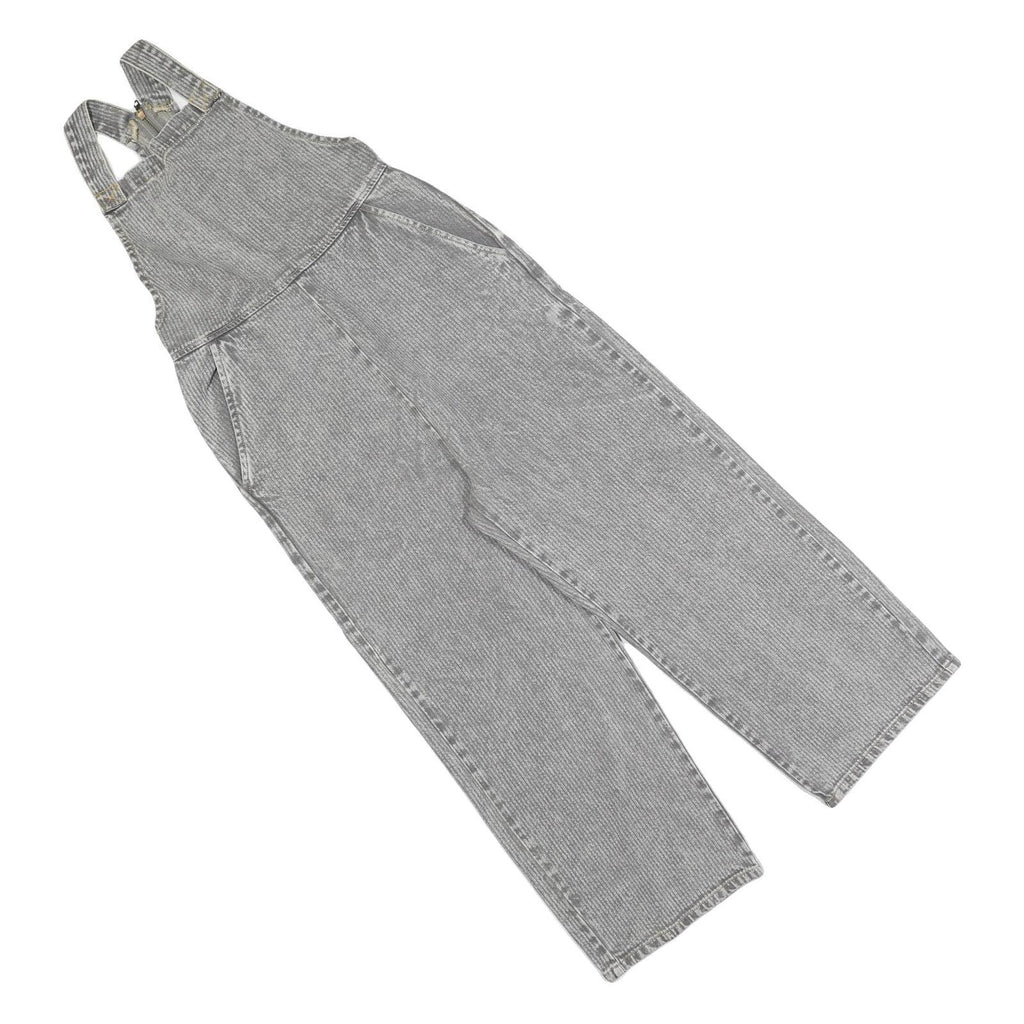 RVCA Womens Grey Cotton Blend Relaxed Fit Denim Dungarees S W28 L23 Casual Style