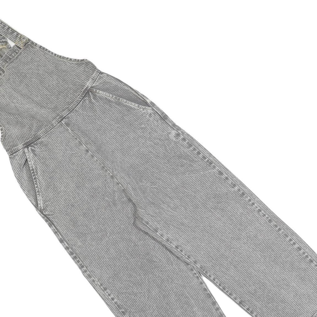 RVCA Womens Grey Cotton Blend Relaxed Fit Denim Dungarees S W28 L23 Casual Style