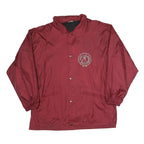 Mens Red Burgundy Polyester Blend Sports Zip Up Jacket L Printed Graphic Top 30