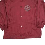 Mens Red Burgundy Polyester Blend Sports Zip Up Jacket L Printed Graphic Top 30