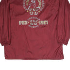 Mens Red Burgundy Polyester Blend Sports Zip Up Jacket L Printed Graphic Top 30
