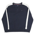 TOMMY HILFIGER Womens Navy Blue Sweatshirt Crew Neck M Cotton Blend