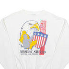 AMERICA'S FINEST Desert Island Support Our Troops Mens Sweatshirt White 90s USA XL