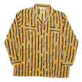 SAN FUH Womens Yellow & Black Striped Printed Shirt Long Sleeve Collared M