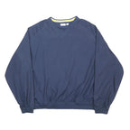 REEBOK Mens Blue V-Neck 2XL Polyester Sweatshirt Pullover Casual Lightweight