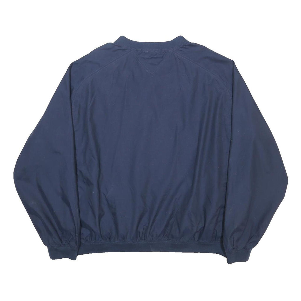 REEBOK Mens Blue V-Neck 2XL Polyester Sweatshirt Pullover Casual Lightweight