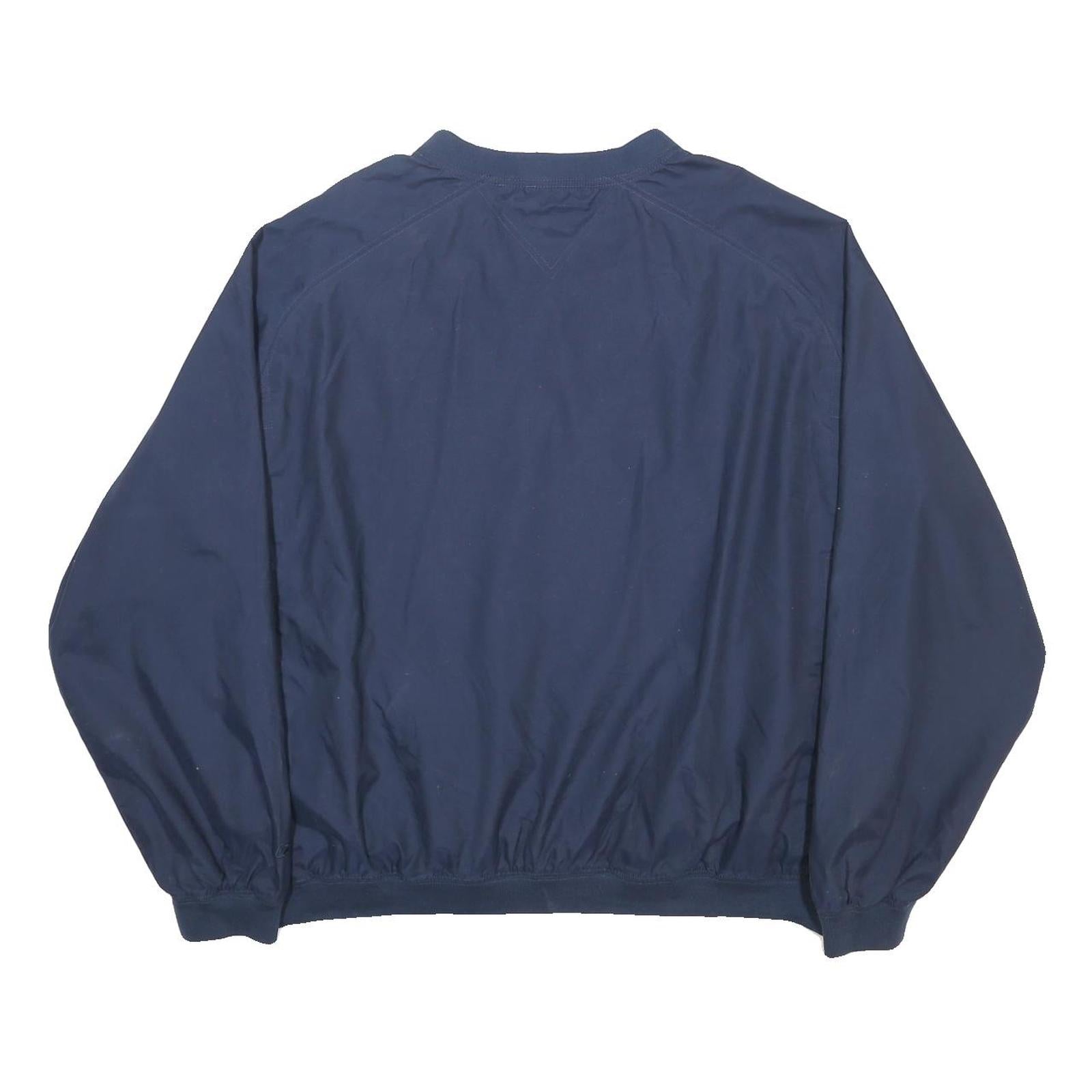 REEBOK Mens Blue V-Neck 2XL Polyester Sweatshirt Pullover Casual Lightweight
