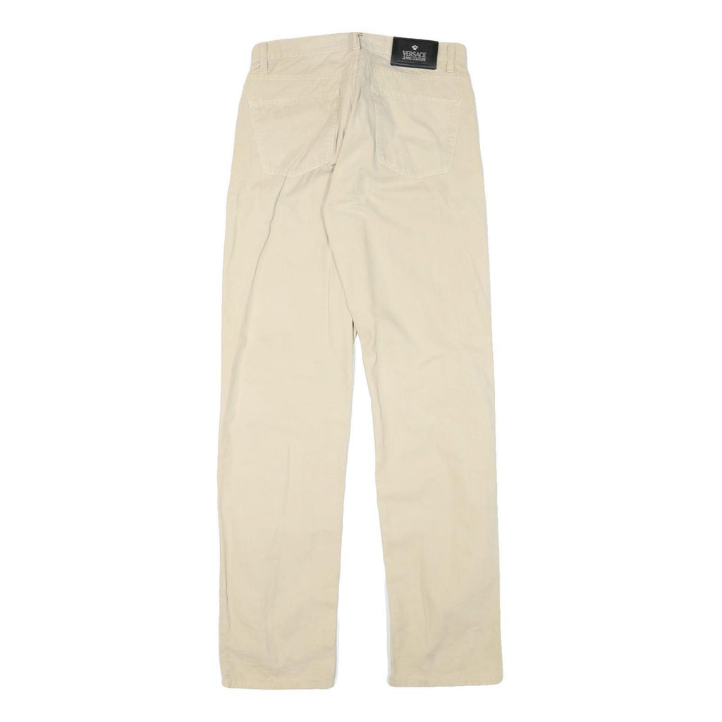 VERSACE JEANS COUTURE Womens Cotton Blend Beige Regular Straight Trousers W29