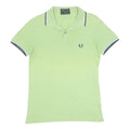 FRED PERRY Mens Green Short Sleeve Plain S Cotton Blend Polo Shirt Tipped