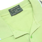 FRED PERRY Mens Green Short Sleeve Plain S Cotton Blend Polo Shirt Tipped