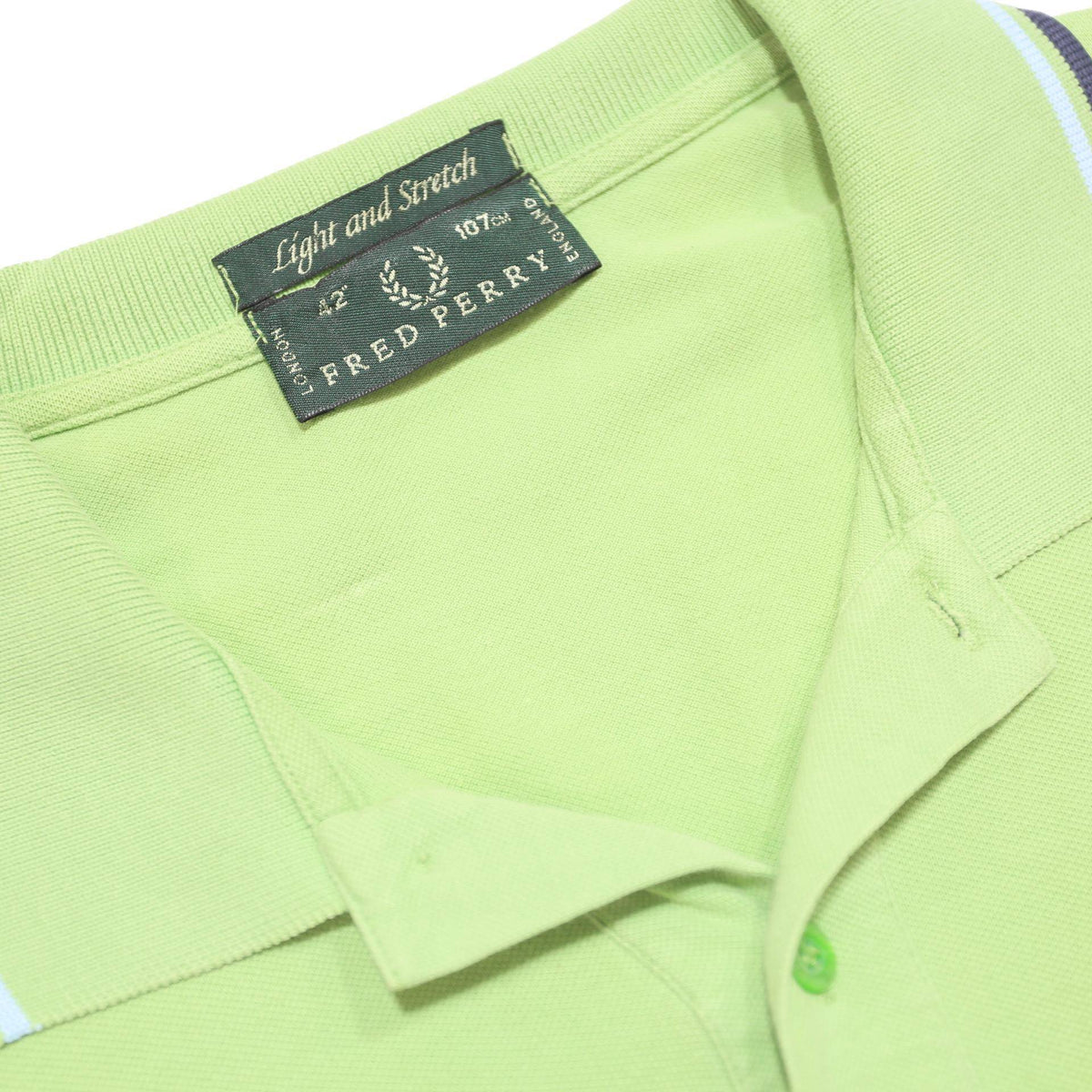 FRED PERRY Mens Green Short Sleeve Plain S Cotton Blend Polo Shirt Tipped
