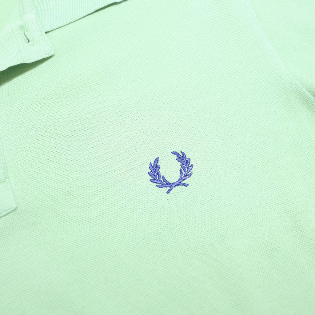 FRED PERRY Mens Green Short Sleeve Plain S Cotton Blend Polo Shirt Tipped