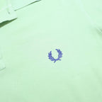 FRED PERRY Mens Green Short Sleeve Plain S Cotton Blend Polo Shirt Tipped