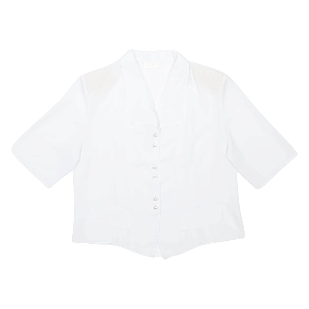 DEGRIS Womens Plain Shirt White M