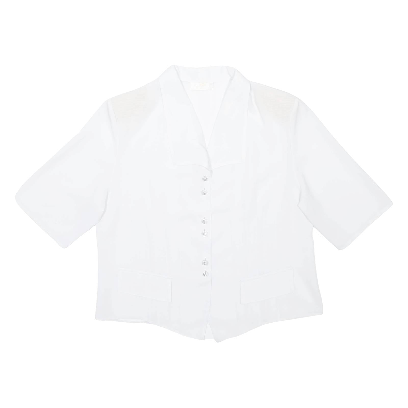 DEGRIS Womens Plain Shirt White M