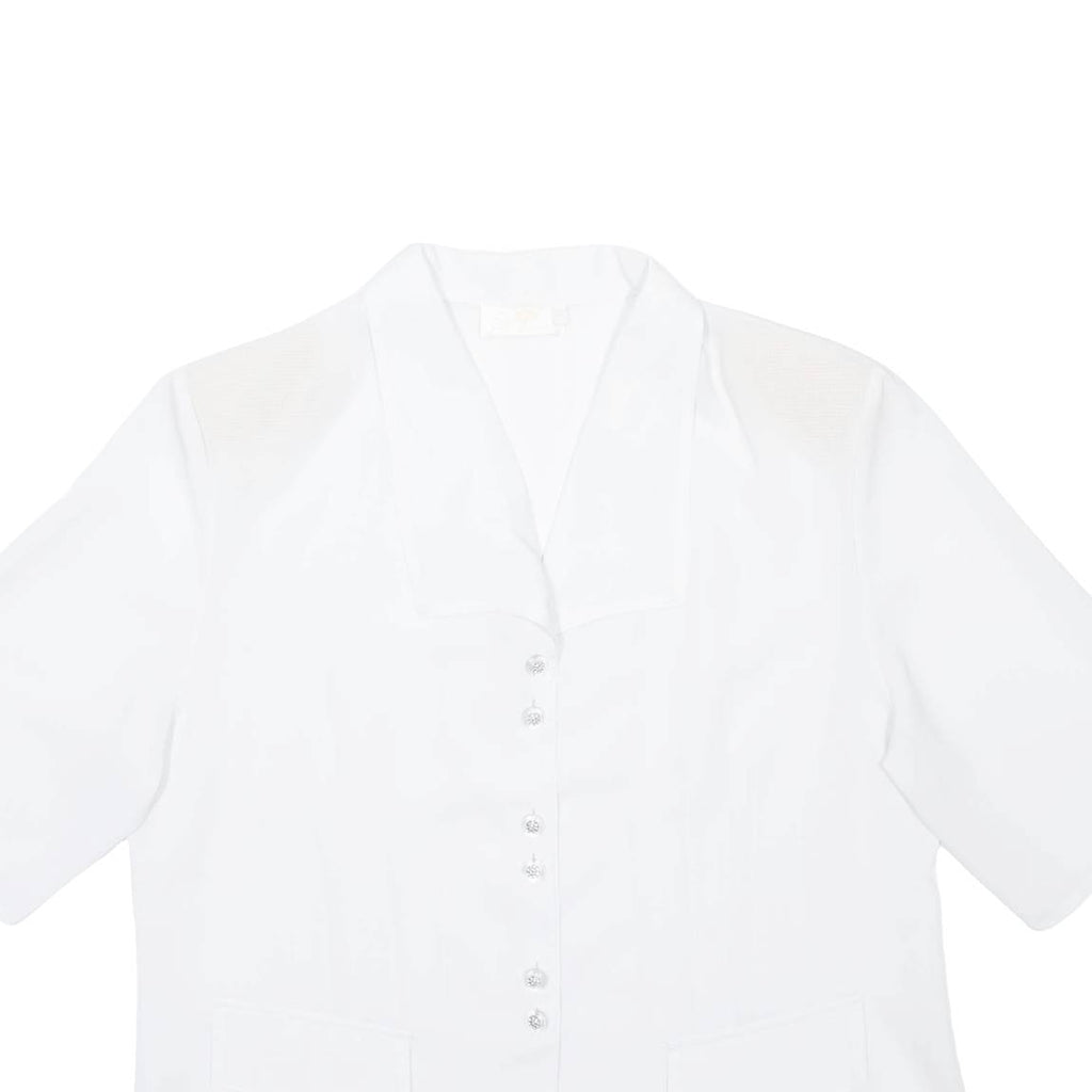 DEGRIS Womens Plain Shirt White M