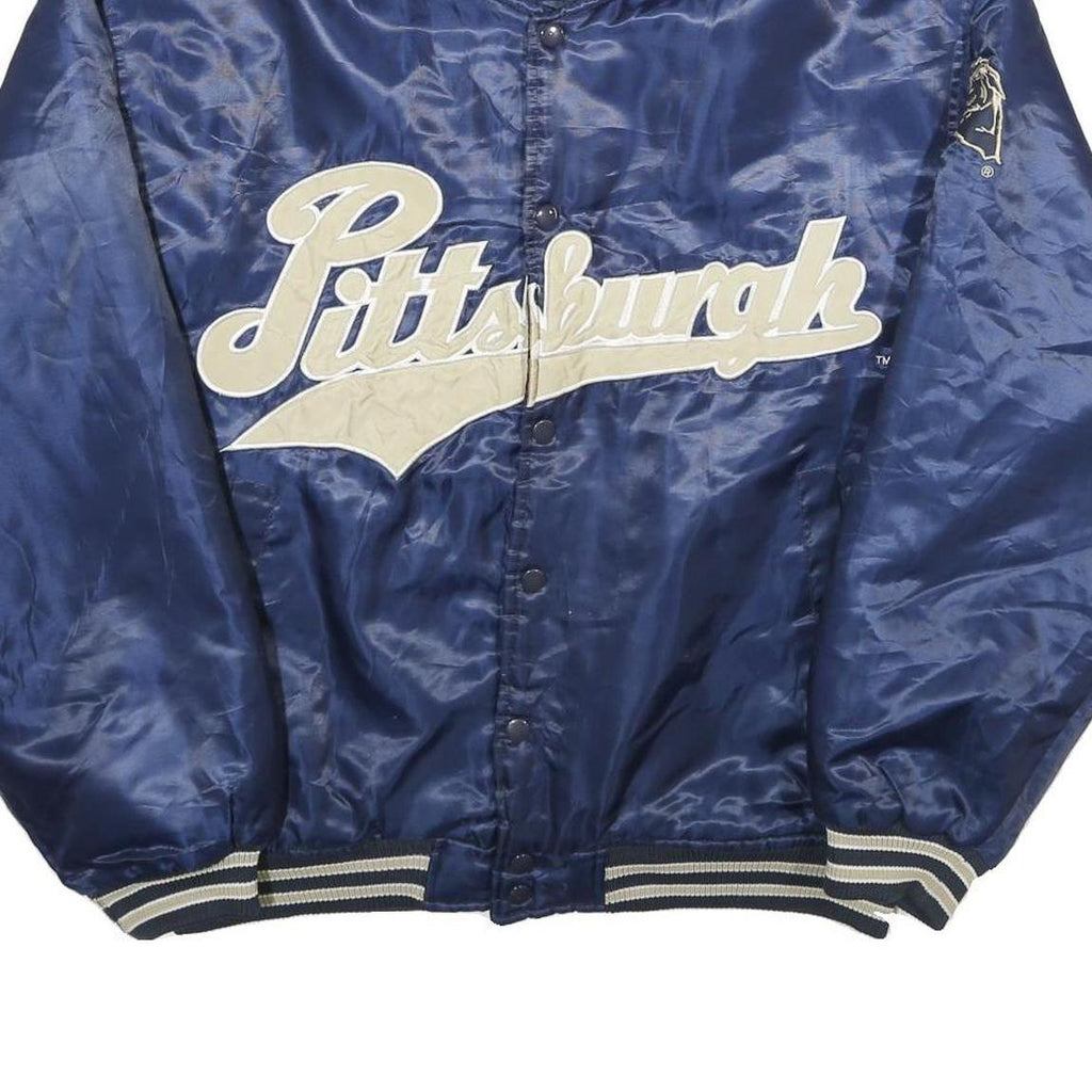 XTREME FRANZ Mens Blue Varsity Jacket M Polyester Button Closure Plain