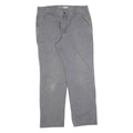 CARHARTT Mens Relaxed Grey Cotton Blend Trousers W36 L32 Workwear Casual