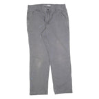 CARHARTT Mens Relaxed Grey Cotton Blend Trousers W36 L32 Workwear Casual