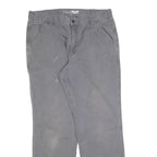 CARHARTT Mens Relaxed Grey Cotton Blend Trousers W36 L32 Workwear Casual