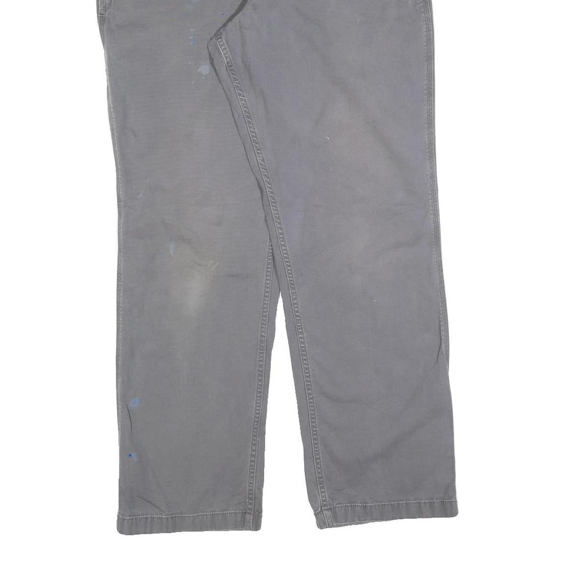 CARHARTT Mens Relaxed Grey Cotton Blend Trousers W36 L32 Workwear Casual