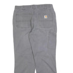 CARHARTT Mens Relaxed Grey Cotton Blend Trousers W36 L32 Workwear Casual