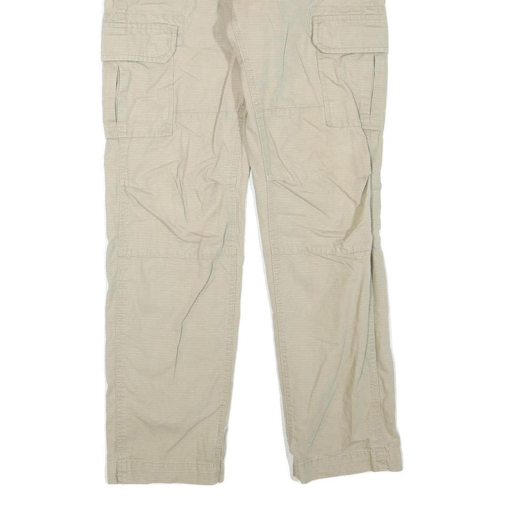 DICKIES Mens Cotton Blend Beige Regular Fit Cargo Trousers W30 L32 Workwear