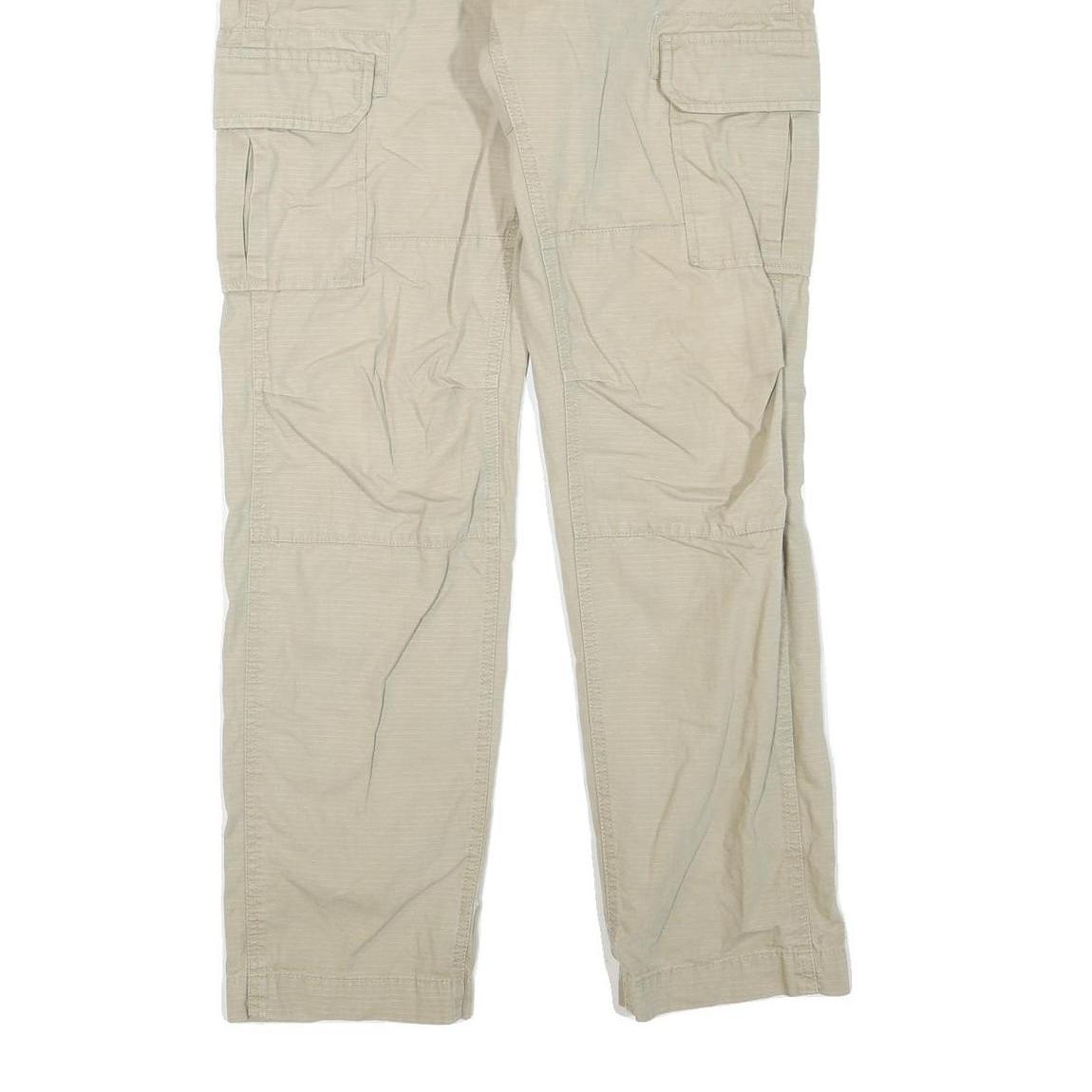 DICKIES Mens Cotton Blend Beige Regular Fit Cargo Trousers W30 L32 Workwear
