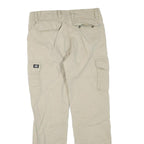 DICKIES Mens Cotton Blend Beige Regular Fit Cargo Trousers W30 L32 Workwear