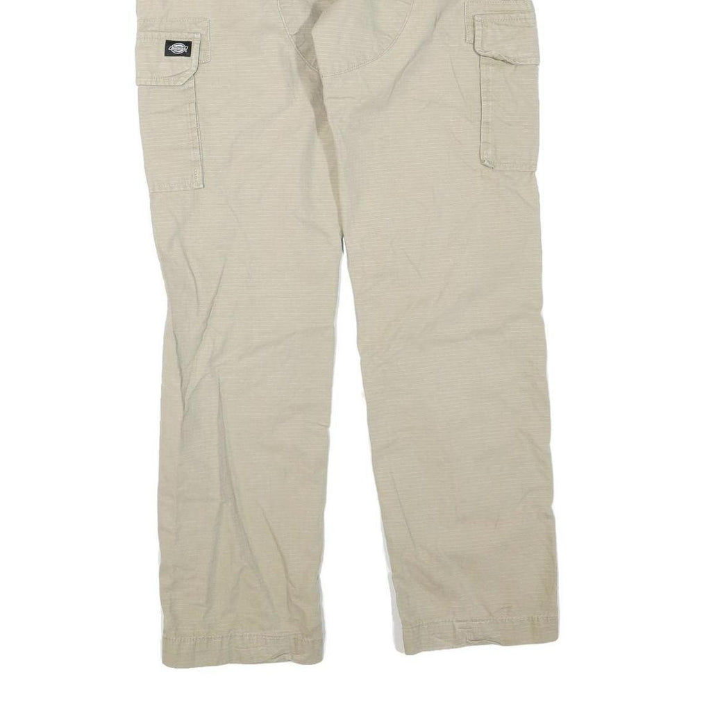 DICKIES Mens Cotton Blend Beige Regular Fit Cargo Trousers W30 L32 Workwear