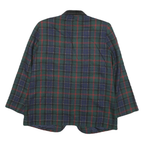 PROPHECY Womens Green & Navy Check Wool Jacket UK 14 Button Closure Classic Fit