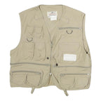 WOODFIELD Mens Beige Outdoor Cotton Jacket M Multi Pocket Utility Zip
